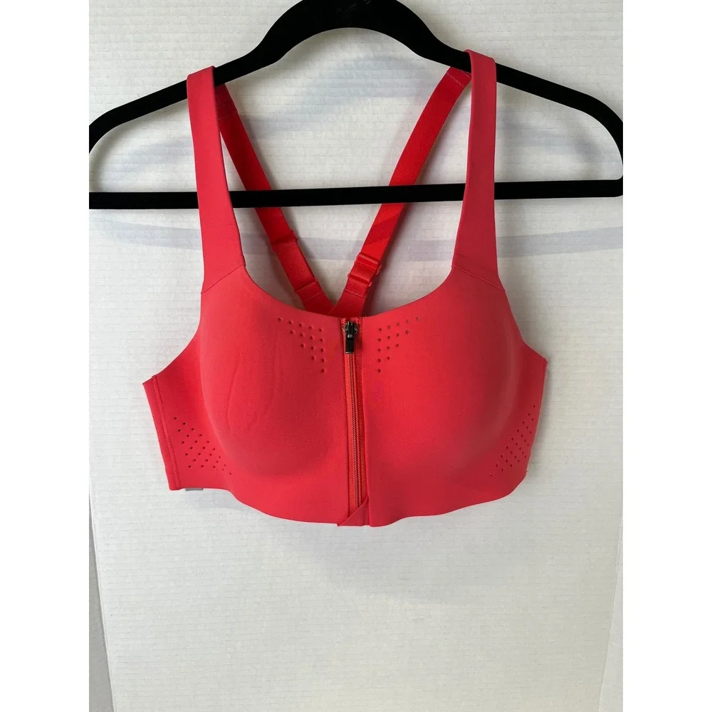 Victoria's Secret VSX Avant Featherweight Max Front Zip Sports Bra Coral‎ 36B